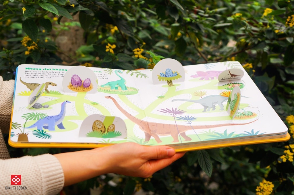 Sách Tương Tác Lật Mở Khám Phá Khổ lớn Lift-The-Flap - Lật mở khám phá - Dinosaurs - Thế giới khủng long - Đinh Tị Books