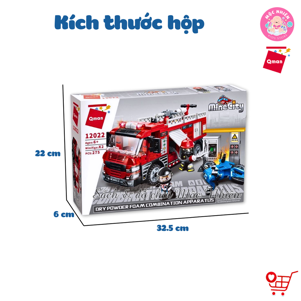 Đồ chơi lắp ráp xếp hình Qman 12022 - Cứu hoả trạm x ăng nhiên liệu (275 chi tiết) - Dành cho bé từ 6 tuổi