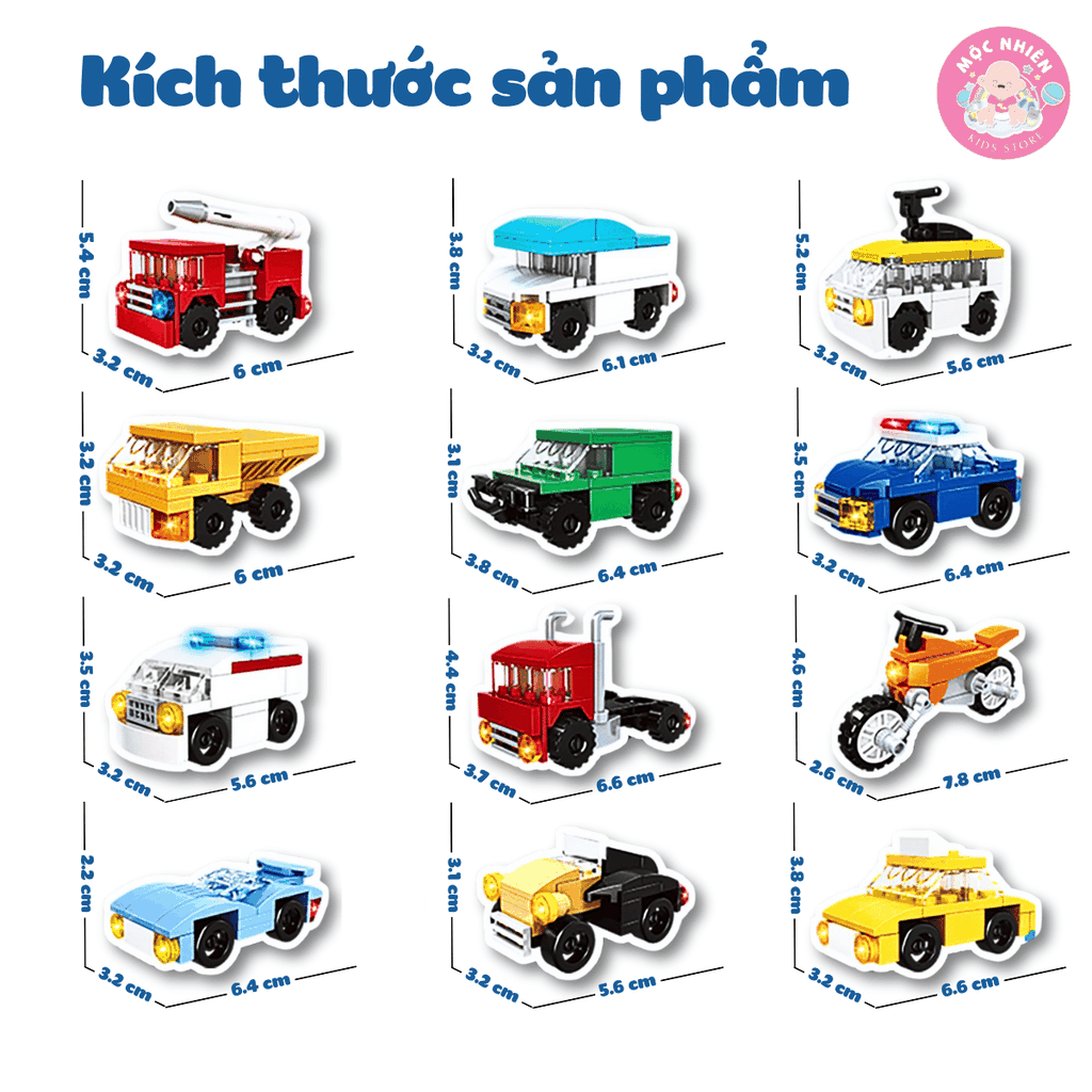 Bộ đồ chơi lắp ráp Woma C1018 - Xe trong thành phố (Nguyên bộ lớn gồm 12 hộp nhỏ)