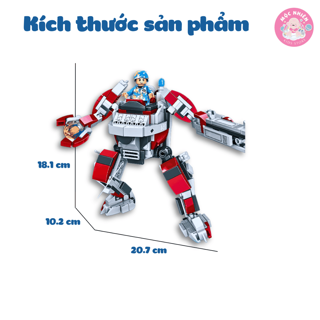 Đồ chơi lắp ráp Woma C0666 - Tàu bảo hộ biến hình (337 mảnh ghép)