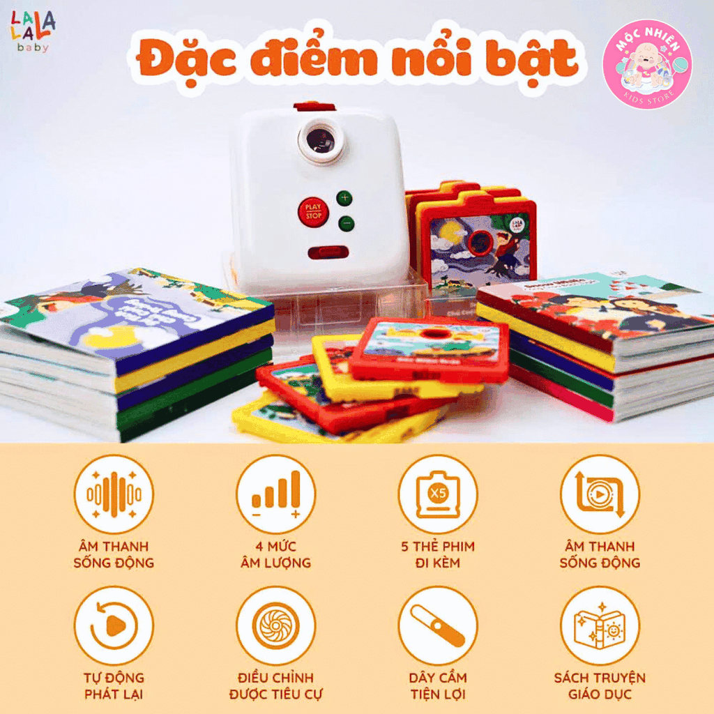 Máy chiếu kể chuyện - Lala Story Cinema Box kèm 5 sách bìa cứng - Lalala baby