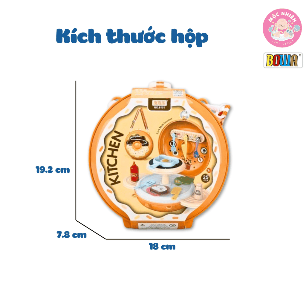 Đồ chơi nhập vai Bowa 8151 - Túi đeo nấu ăn 25 chi tiết