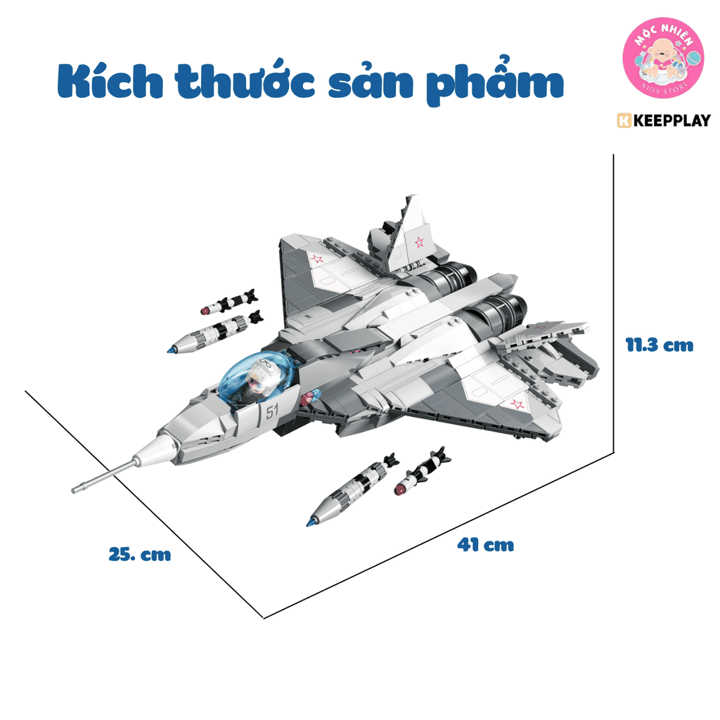 Đồ chơi lắp ráp, xếp hình Keepplay 25006 - Máy bay chiến đấu nhanh (718 chi tiết)