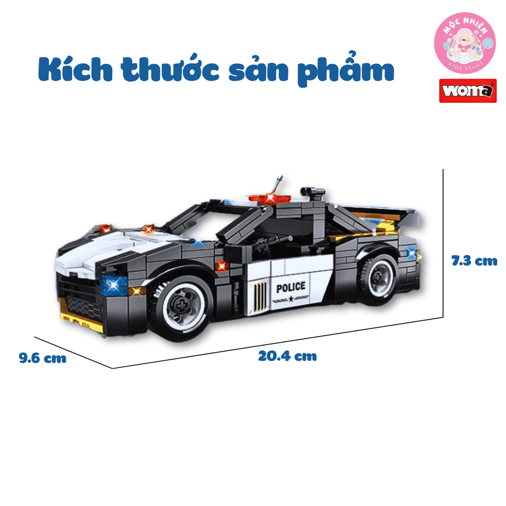 Đồ chơi lắp ráp xếp hình 2 trong 1 Woma C5022 - Xe cảnh sát biến hình Robot SWAT (431 chi tiết)