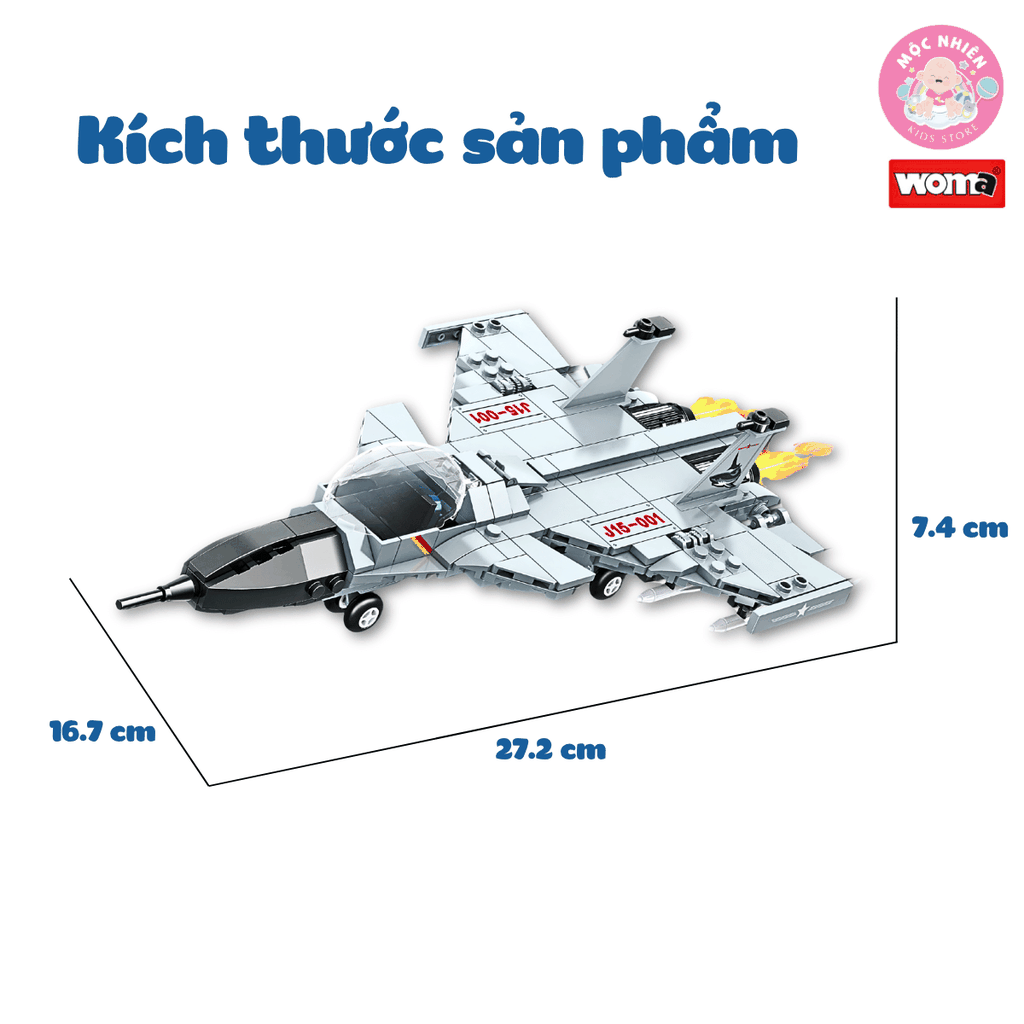 Đồ chơi lắp ráp xếp hình 2 trong 1 Woma C0665 - Tiêm kích biến hình (314 chi tiết)