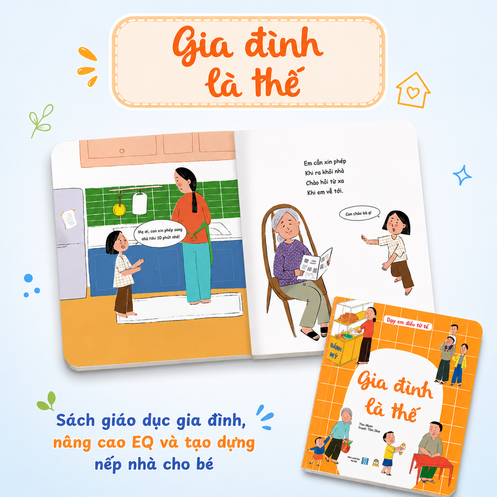 Bộ sách thơ Dạy em điều tử tế 2 cuốn bồi cứng - Sách giáo dục gia đình, nâng cao EQ và tạo dựng nếp nhà cho bé