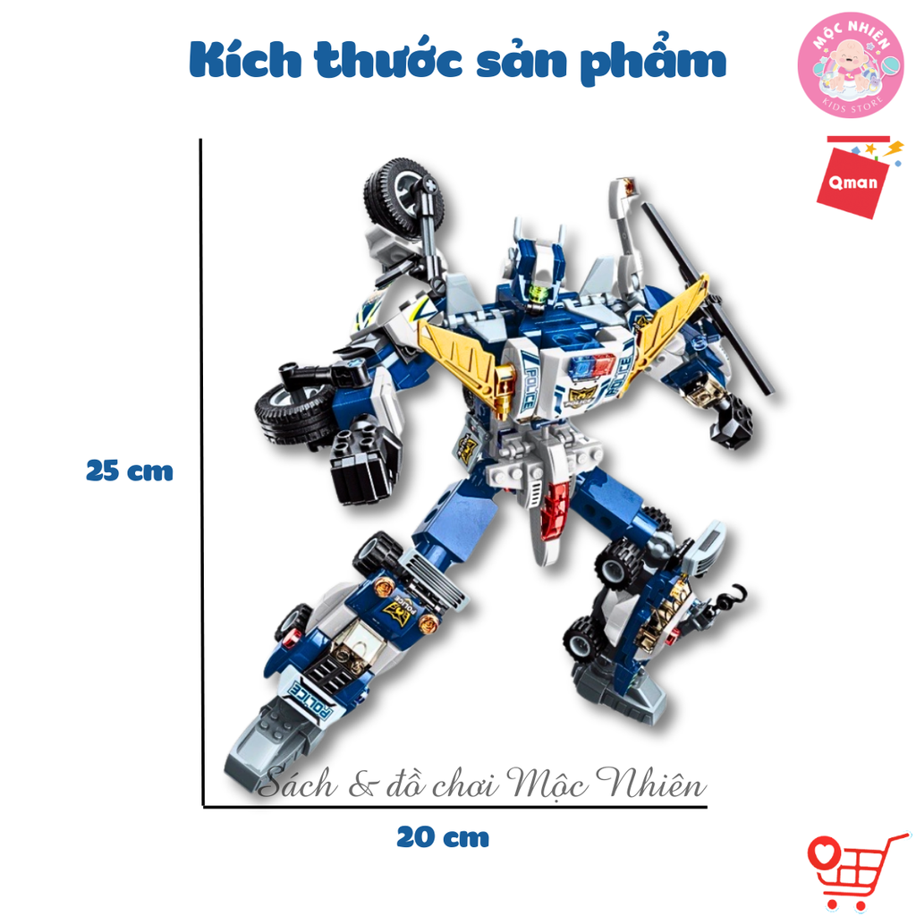 Đồ chơi lắp ráp kiểu lego Qman 41104 - Cảnh sát biến hình (453 mảnh ghép)