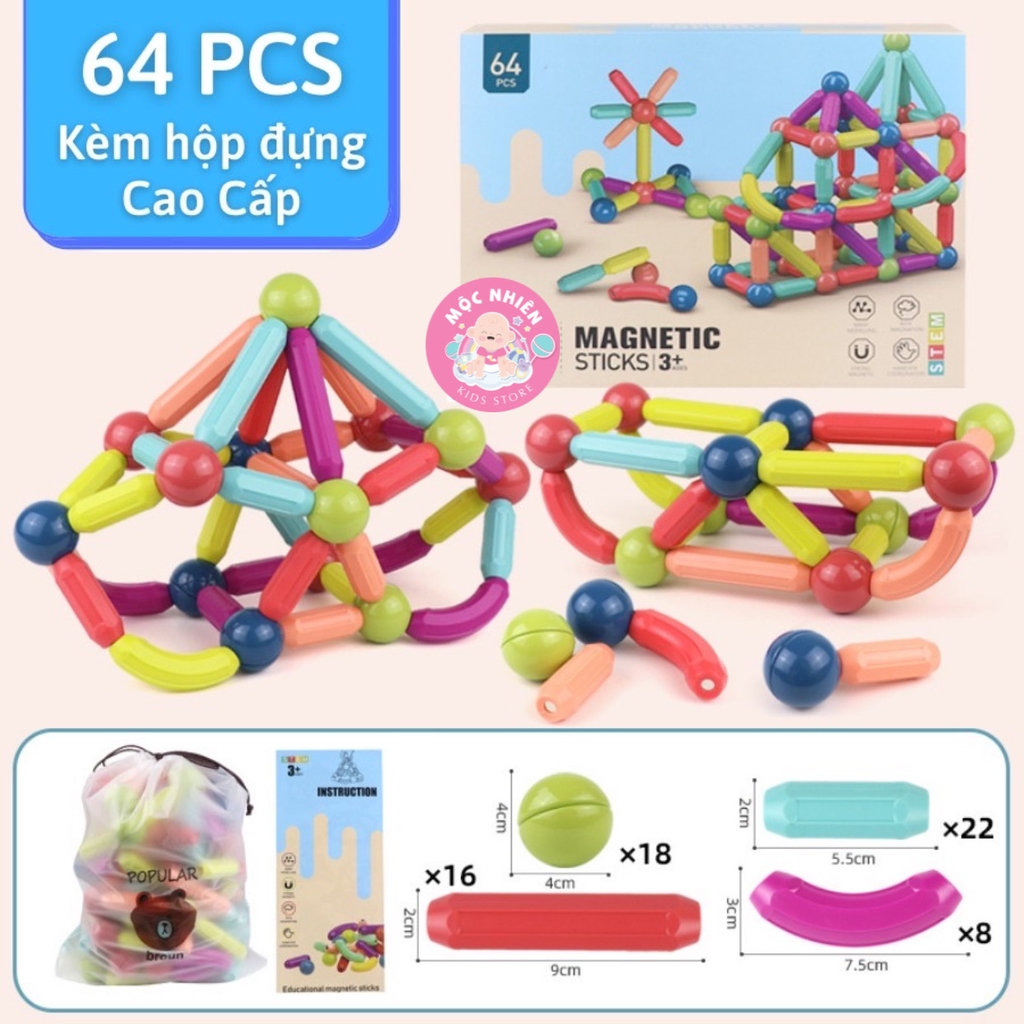 Đồ chơi xếp hình nam châm que Magnetic Sticks