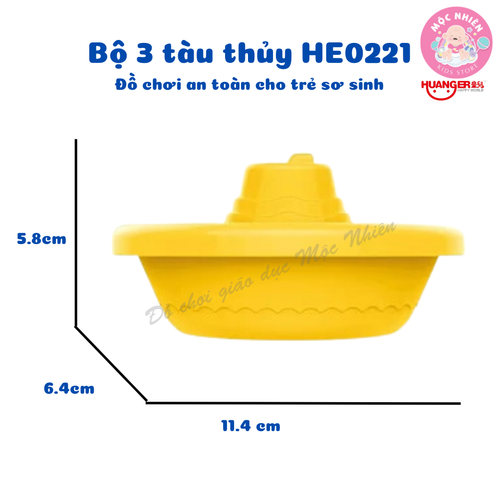 Đồ chơi nhà tắm Huanger HE0221: bộ 3 tàu thủy