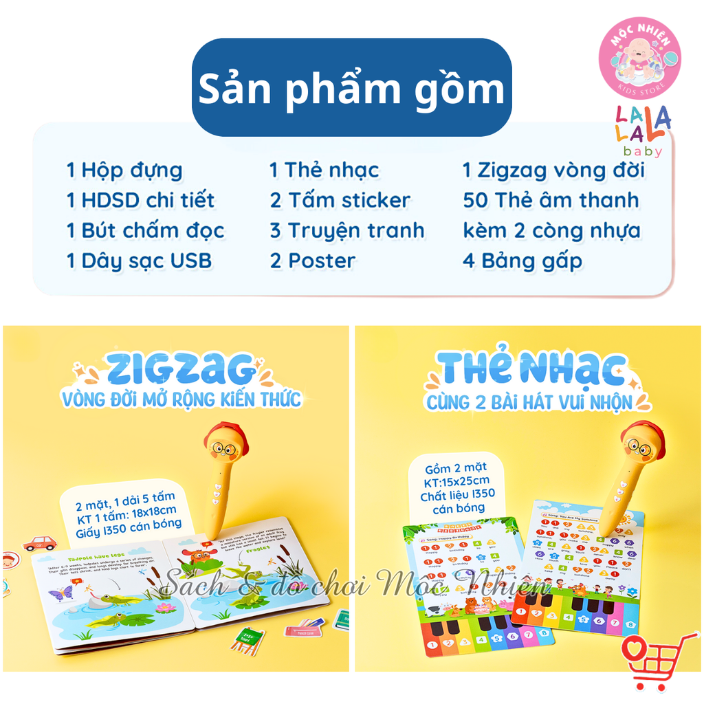 Bút Chấm Đọc Lala Magic Pen Song Ngữ Anh Việt - Đồ Chơi Âm Thanh Tích Hợp Đa Chức Năng kèm Thu Âm Cho Bé - Lalala baby