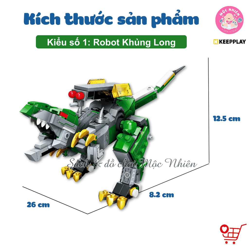 Đồ chơi lắp ráp xếp hình Keepplay 42115 - Robot xanh biến hình