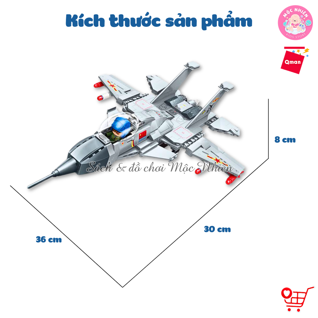 Đồ chơi lắp ráp xếp hình Qman 22017 - Máy bay do thám (295 chi tiết)