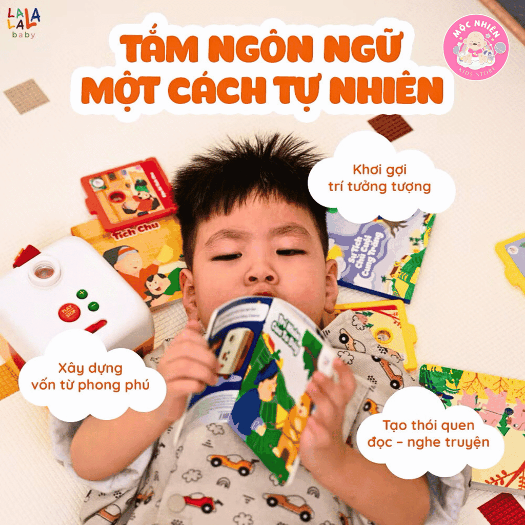 Combo Máy chiếu kể chuyện Lala Story Cinema Bộ tiêu chuẩn và Set cổ tích tiếng Việt  - Lalala baby