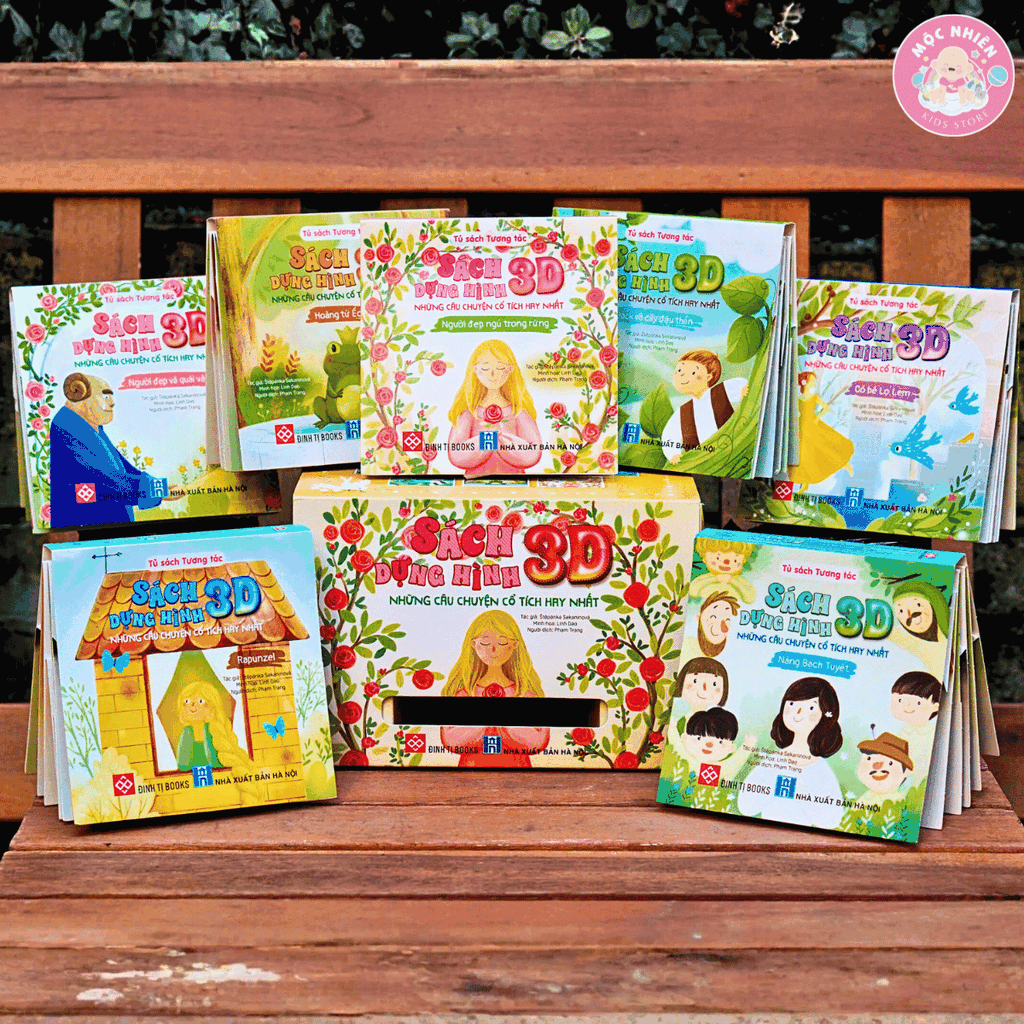 Hộp Sách dựng hình 3D - Những câu chuyện cổ tích hay nhất (7 cuốn) - Đinh Tị Books