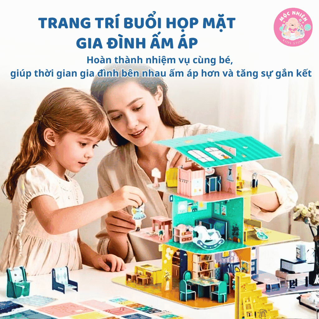 Đồ chơi lắp ráp Mô hình nhà búp bê biệt thự Mideer - Creative 3D Villa