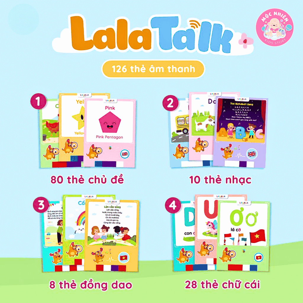Máy Đọc Viết LalaTalk - Máy Đọc Thẻ Song Ngữ Anh Việt Có Phát Nhạc Kết Hợp Bảng Viết Tự Xóa Thông Minh Lalala Baby