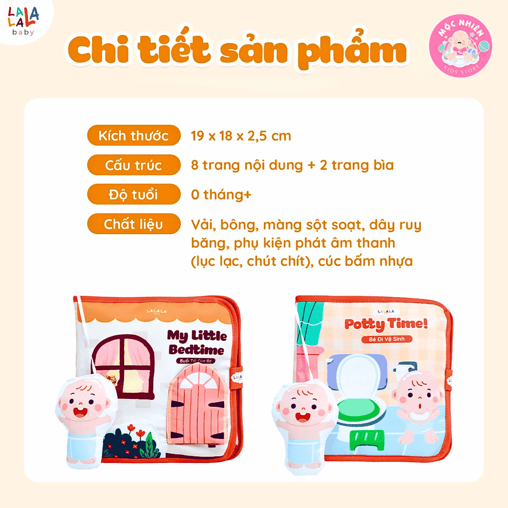 Sách vải bận rộn Lalala Baby đồ chơi vải đồ chơi đa tương tác đồ chơi montessori cho bé sơ sinh