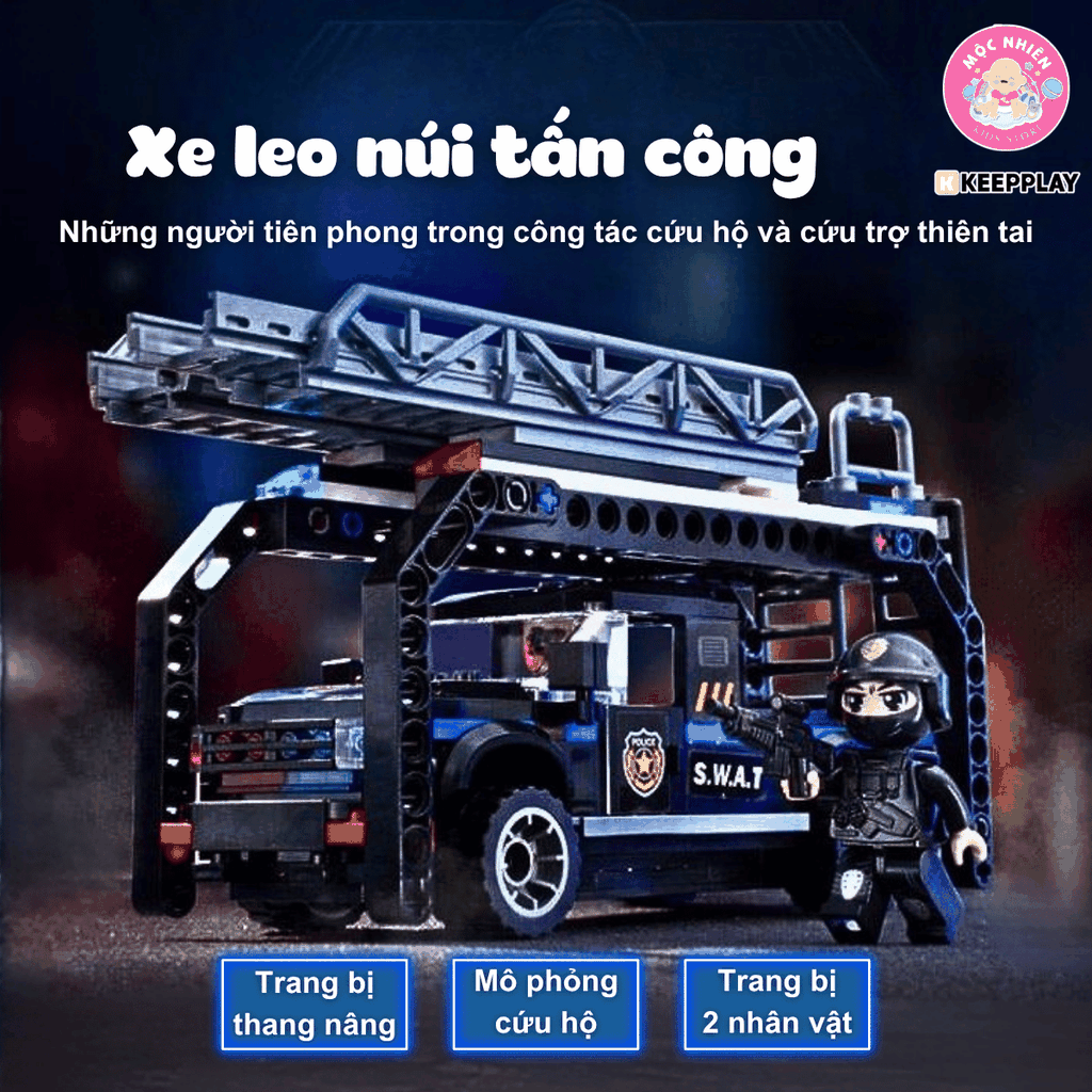 Đồ chơi lắp ráp xếp hình K Keepplay 11022 - Xe leo núi tấn công (207 chi tiết)