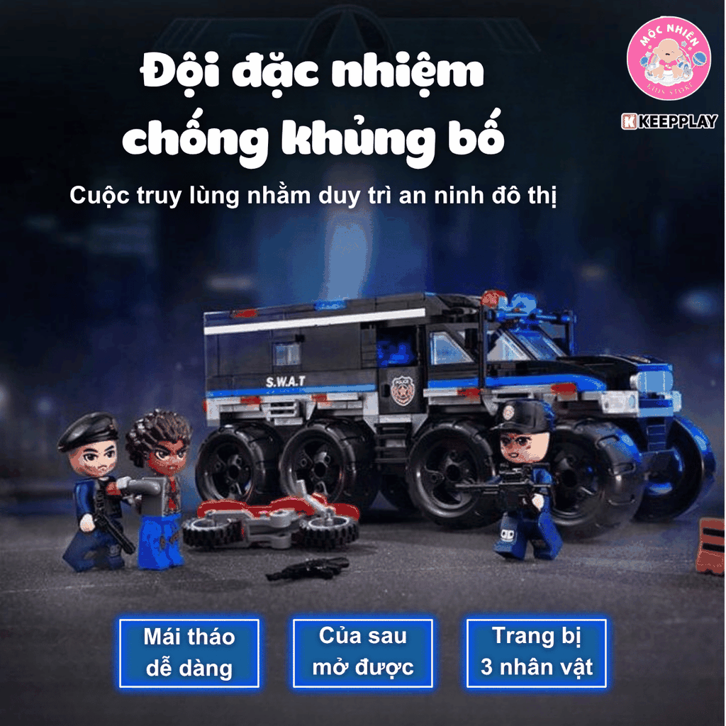 Đồ chơi lắp ráp xếp hình Keepplay 11023 - Đội đặc nhiệm chống khủng bố (364 chi tiết)