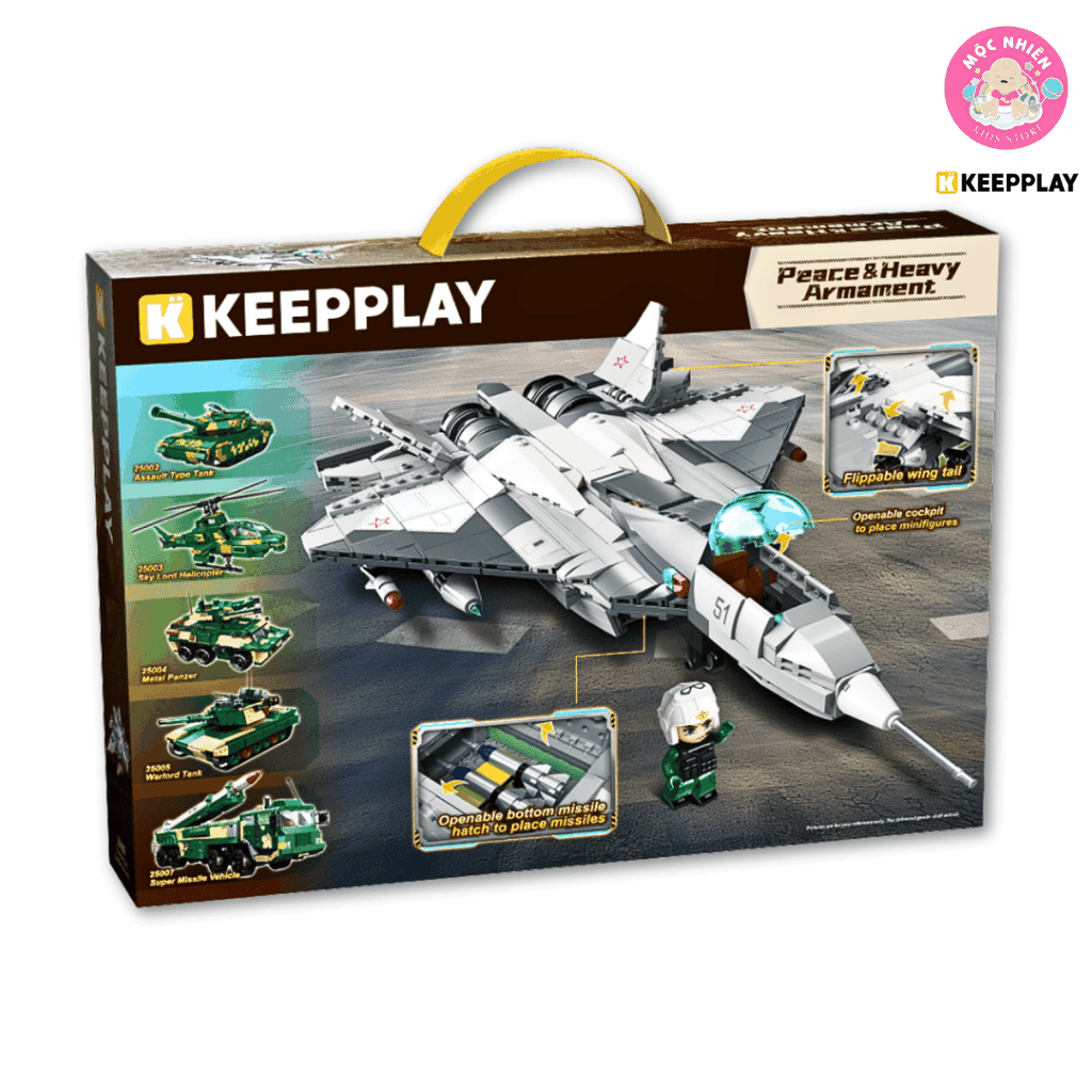 Đồ chơi lắp ráp, xếp hình Keepplay 25006 - Máy bay chiến đấu nhanh (718 chi tiết)