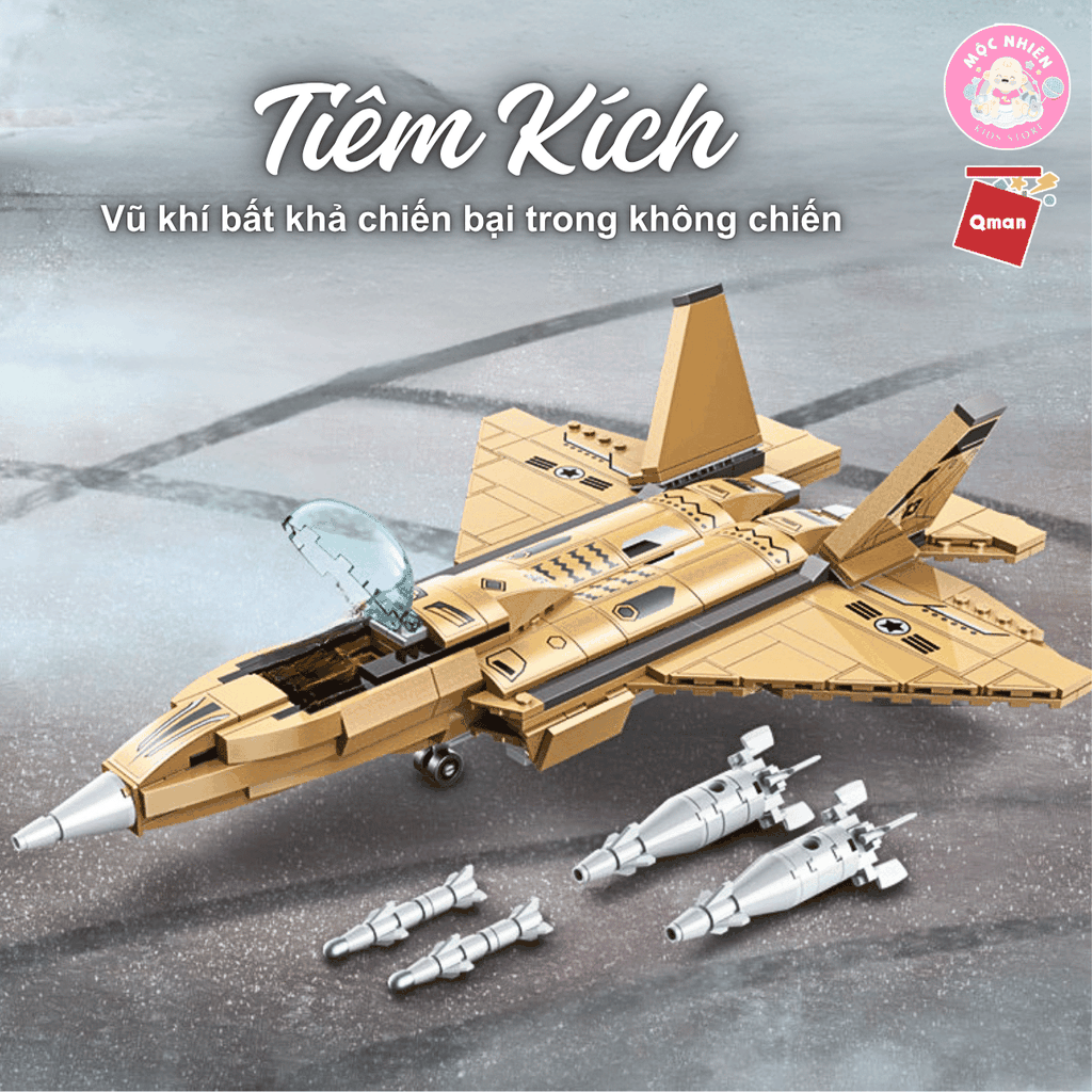 Đồ chơi lắp ráp xếp hình Qman 22013 - Tiêm kích 376 chi tiết (có 03 nhân vật minifigues)