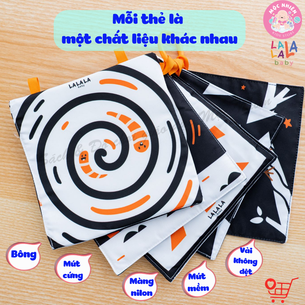 Đồ chơi 5 chất liệu phát triển thị giác, xúc xắc, thính giác - Lalala Baby