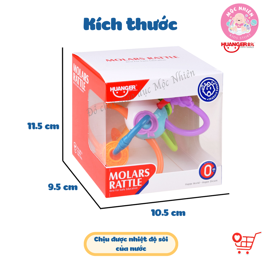 Đồ Chơi Gặm Nướu HUANGER HE0190 Molars Rattle - Quả Bóng Lục Lạc Cho Bé Sơ Sinh