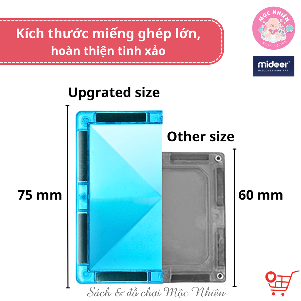 Bộ Stem thiết kế đường bóng Mideer Colorful Magnetic Tiles–Marble Run - đồ chơi nam châm cho bé MD1166