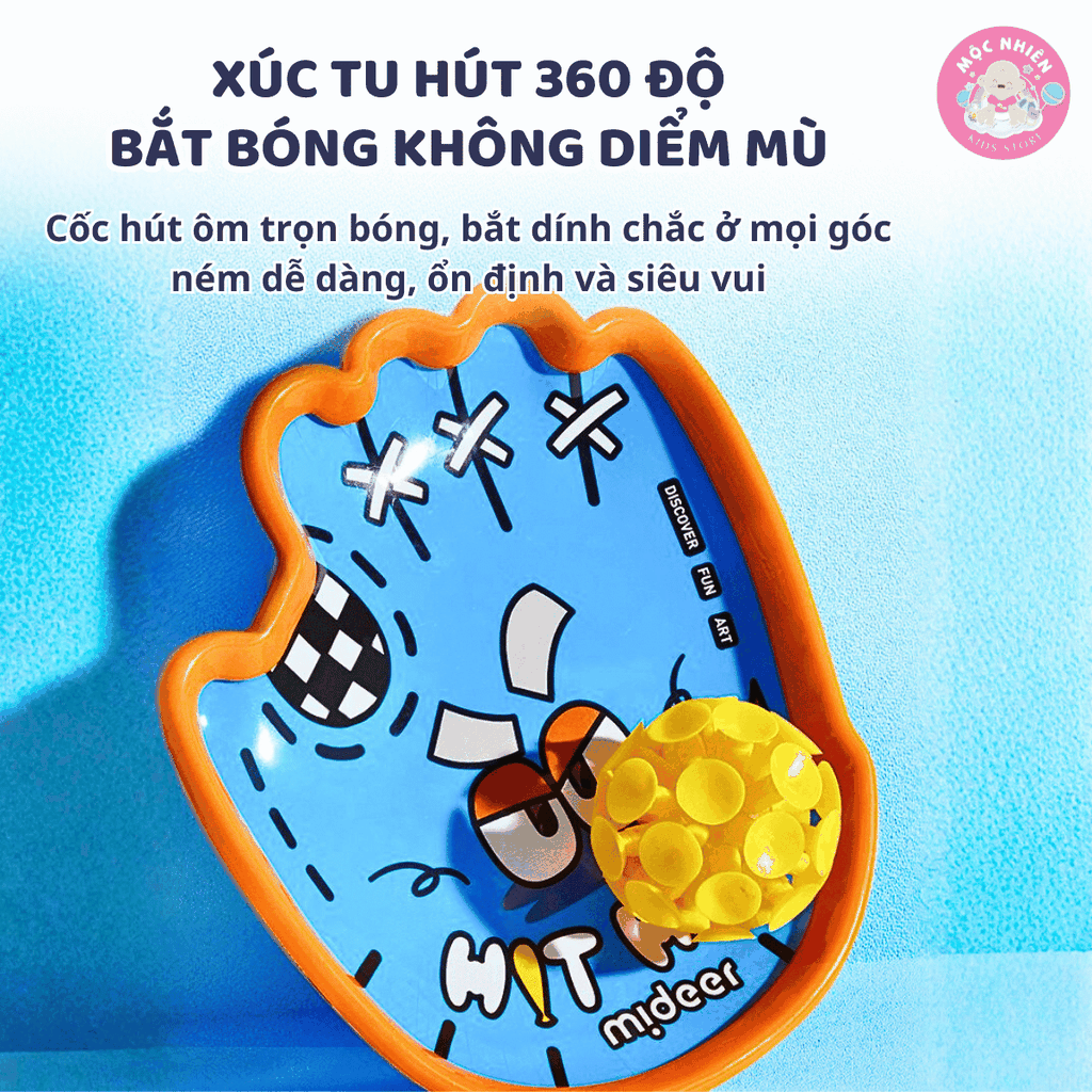Bộ vợt ném bóng dính Mideer kèm bóng ném cao su - Suction Ball Set