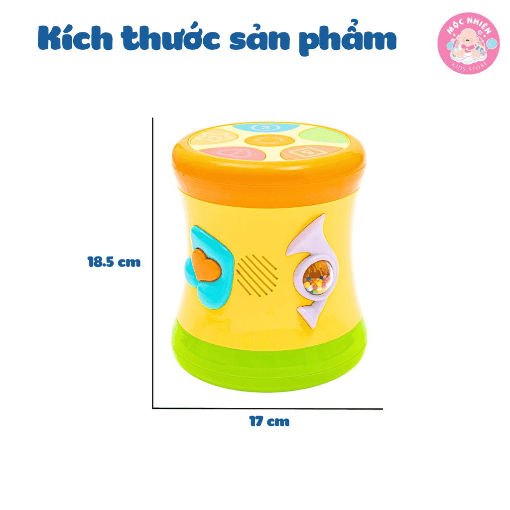 Trống đồ chơi hai mặt phát nhạc cho bé Goodway Drum GW3501C, Đồ Chơi Âm Nhạc An Toàn Cho Bé Từ 12 Tháng Tuổi