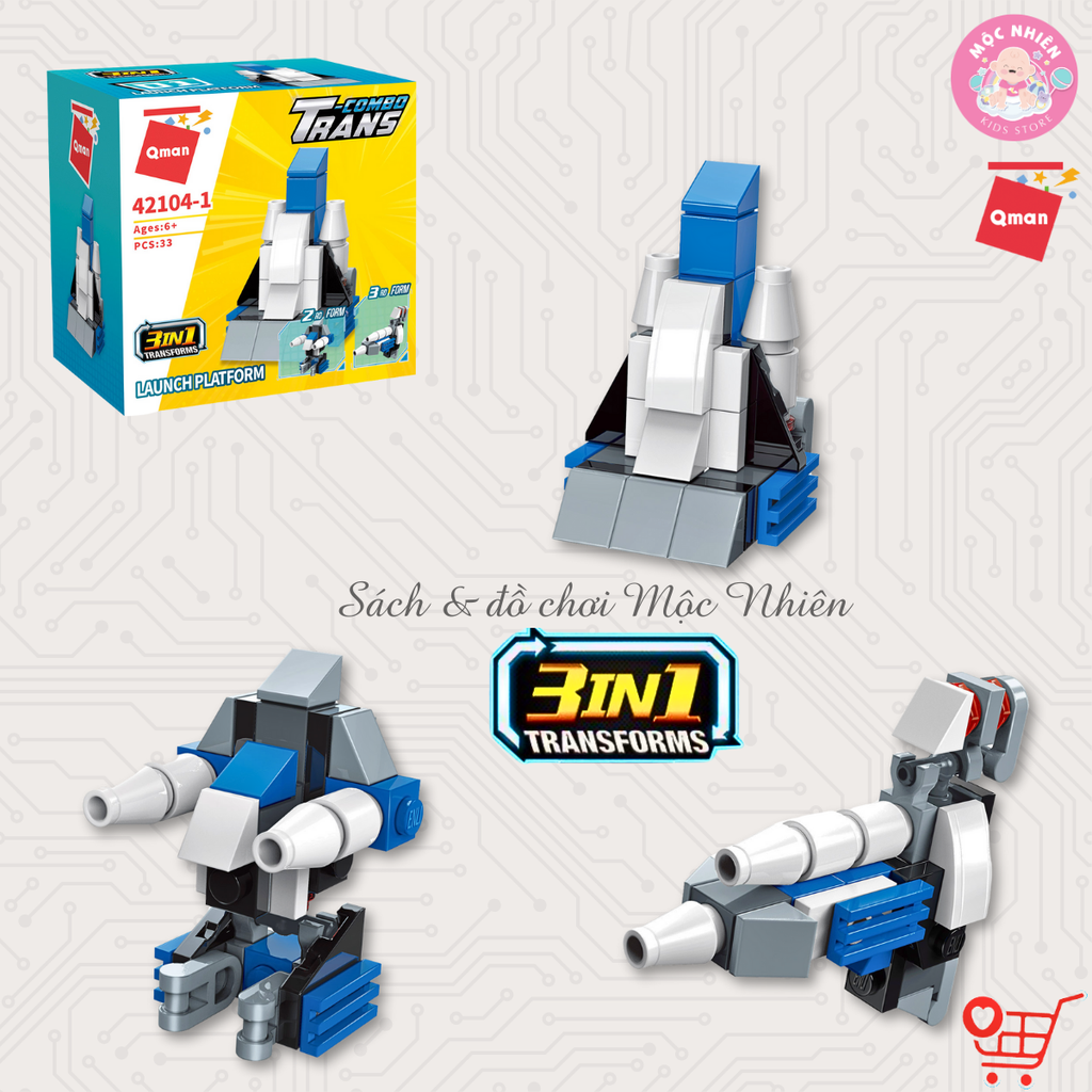 Đồ chơi lắp ráp xếp hình 10 trong 1 Qman 42104 - Biệt đội biến hình