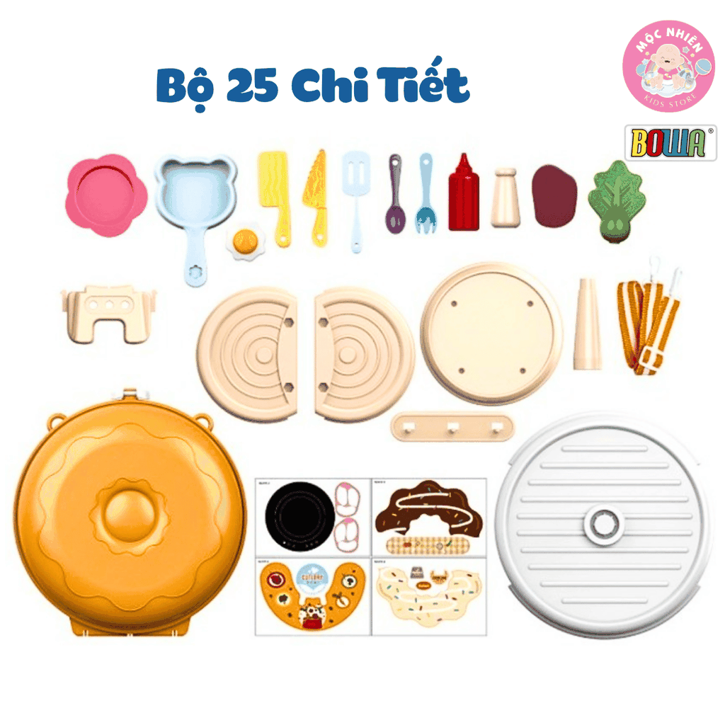 Đồ chơi nhập vai Bowa 8151 - Túi đeo nấu ăn 25 chi tiết