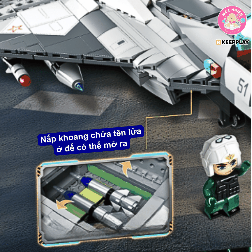Đồ chơi lắp ráp, xếp hình Keepplay 25006 - Máy bay chiến đấu nhanh (718 chi tiết)