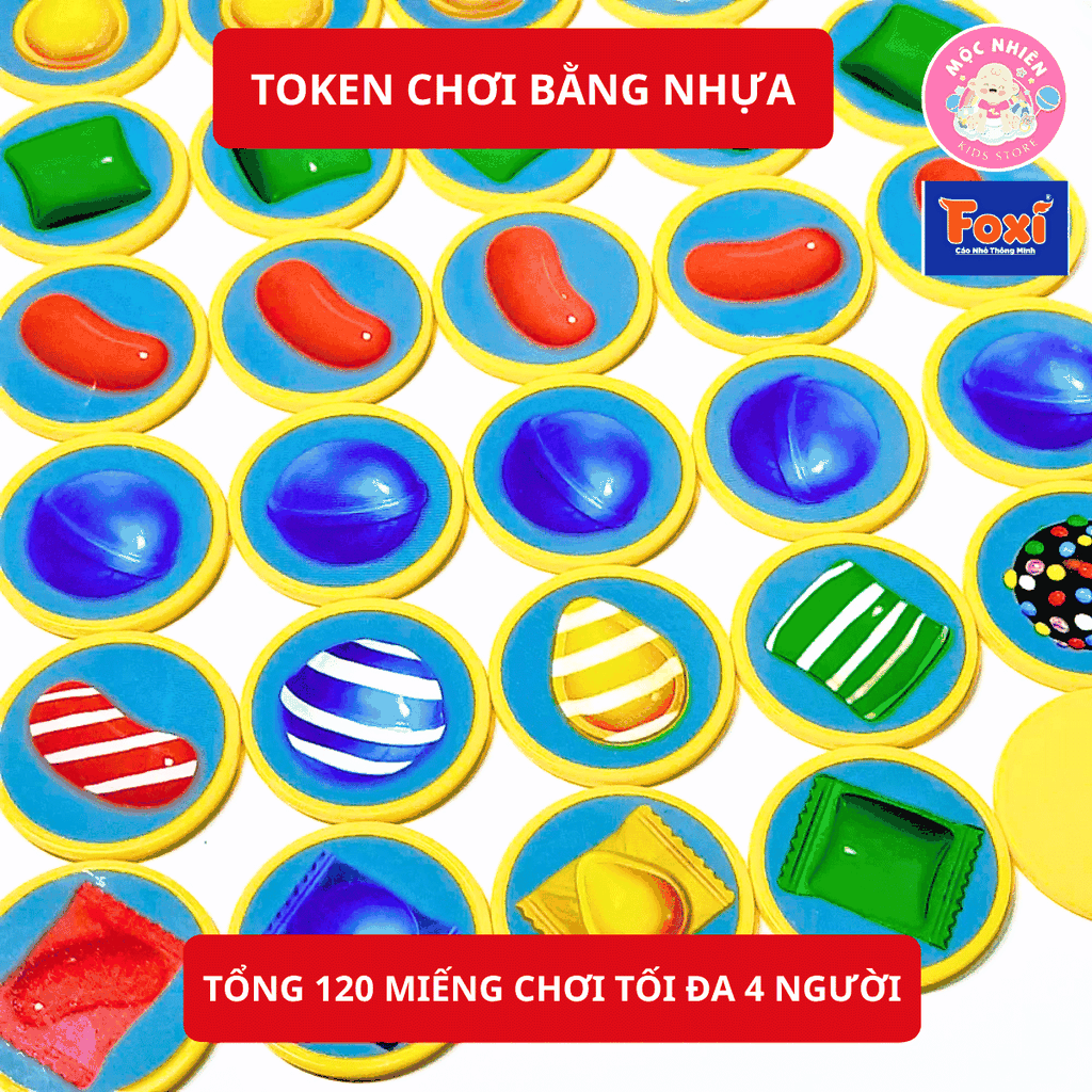 Đồ chơi Boardgame Candy Crush - Hiệu Foxi - Đồ chơi phát triển tư duy, tăng trí nhớ, dễ chơi, vui nhộn