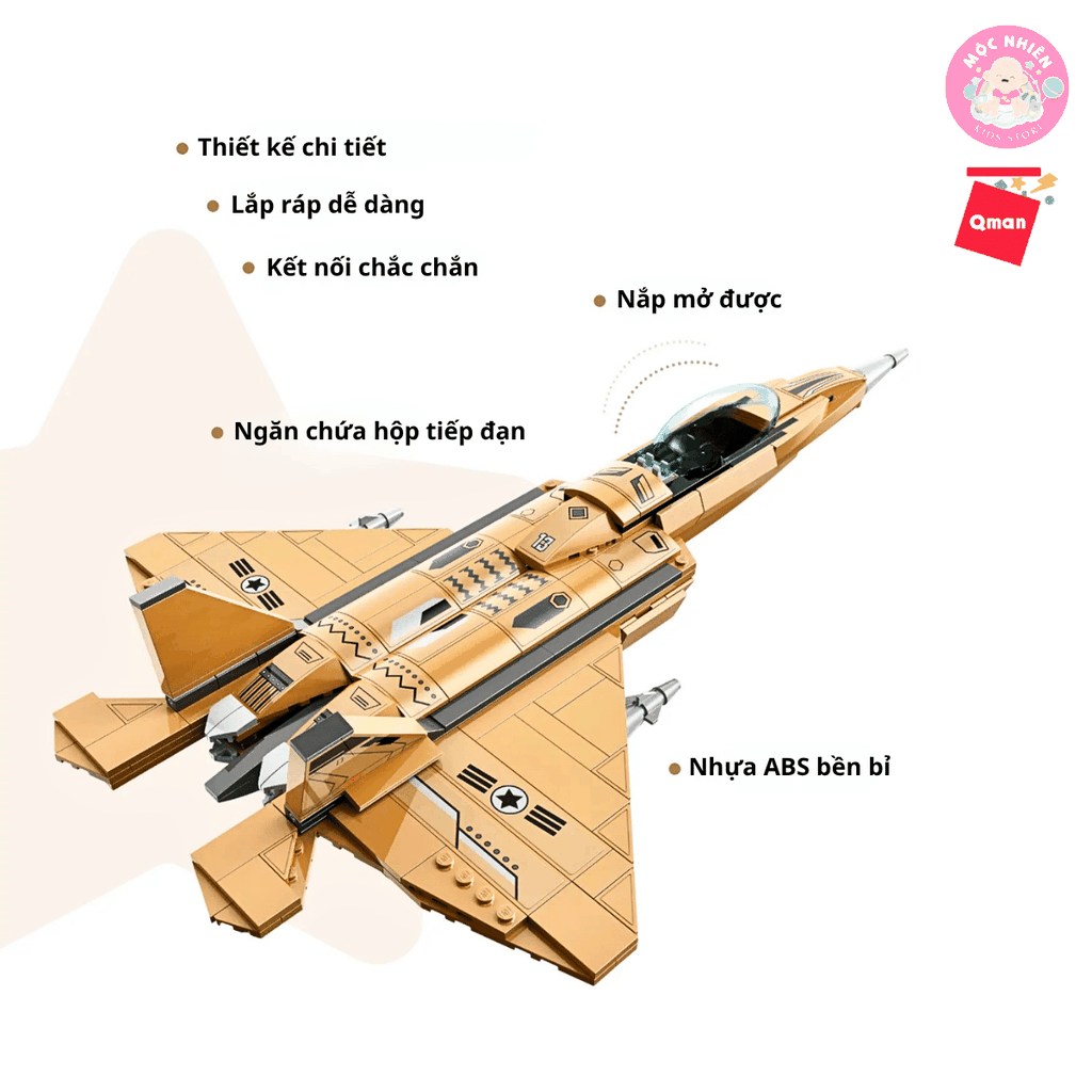 Đồ chơi lắp ráp xếp hình Qman 22013 - Tiêm kích 376 chi tiết (có 03 nhân vật minifigues)
