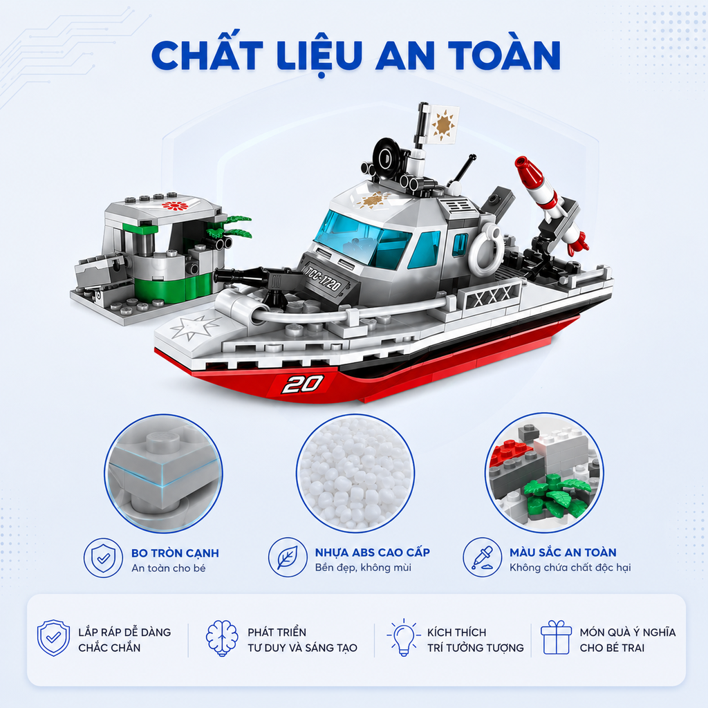 Đồ chơi lắp ráp Qman 1720 - Cuộc xung đột bờ biển (235 chi tiết)