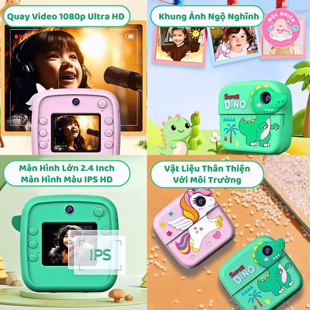 Máy chụp hình in ảnh lấy liền - Máy ảnh kỹ thuật số tự in cho bé (Instant Print Camera)
