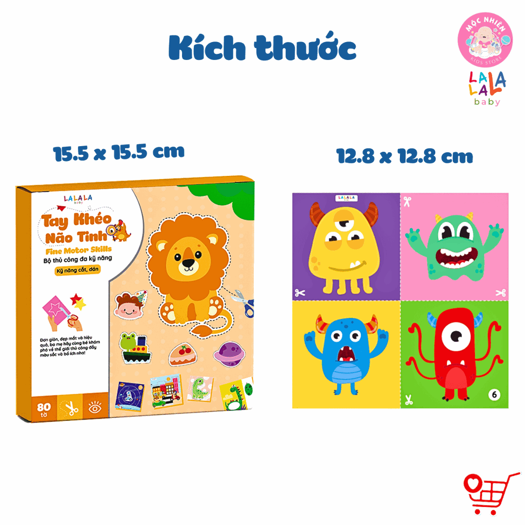Đồ Chơi Giấy Thủ Công Đa Kỹ Năng Cắt Dán - Tô Màu - Gấp Giấy Tay Khéo Não Tinh Lalala Baby