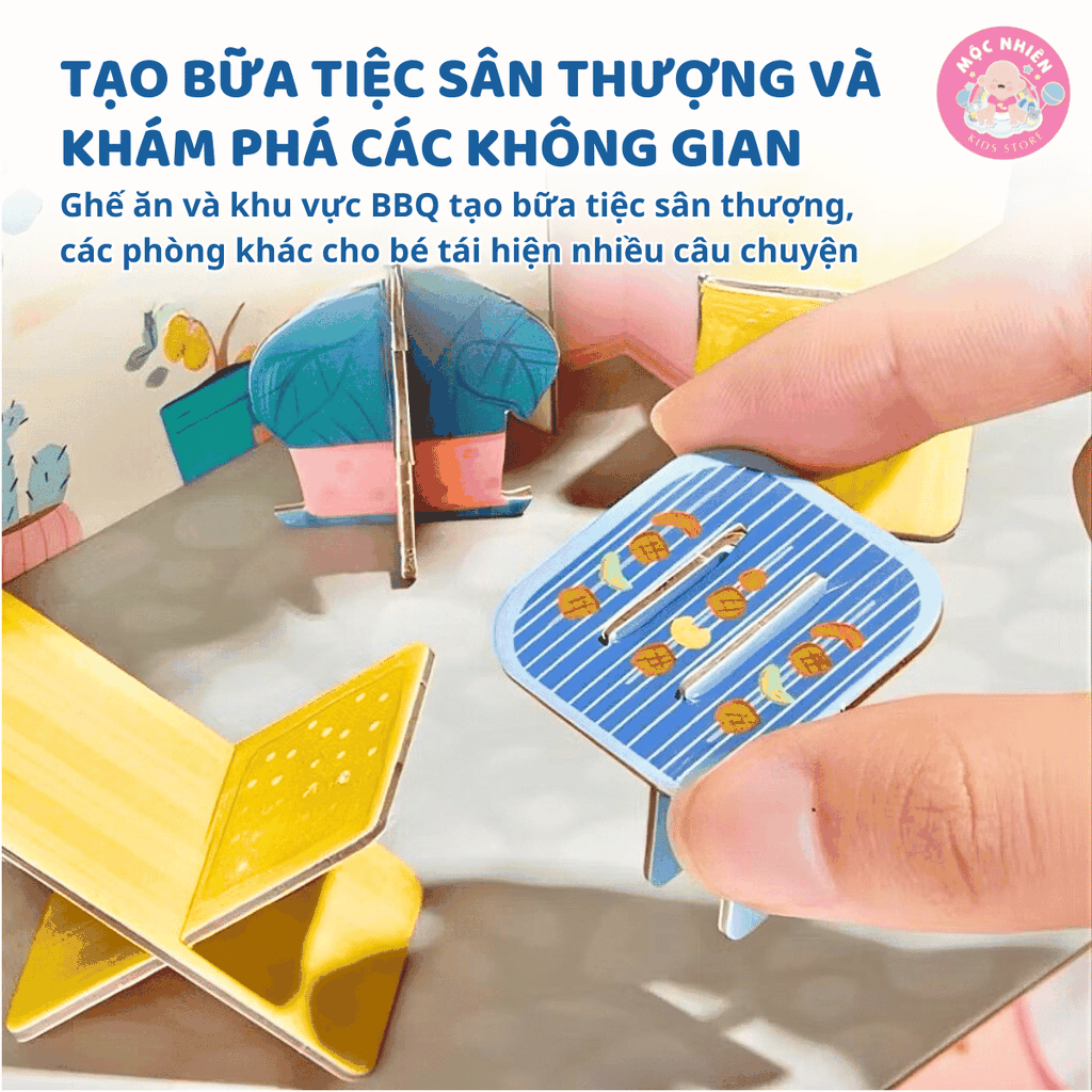 Đồ chơi lắp ráp Mô hình nhà búp bê biệt thự Mideer - Creative 3D Villa