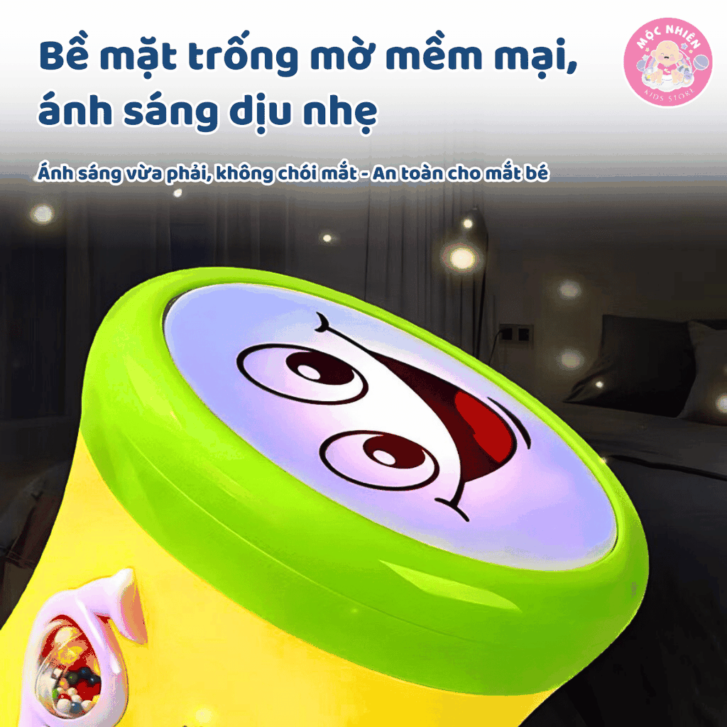 Trống đồ chơi hai mặt phát nhạc cho bé Goodway Drum GW3501C, Đồ Chơi Âm Nhạc An Toàn Cho Bé Từ 12 Tháng Tuổi