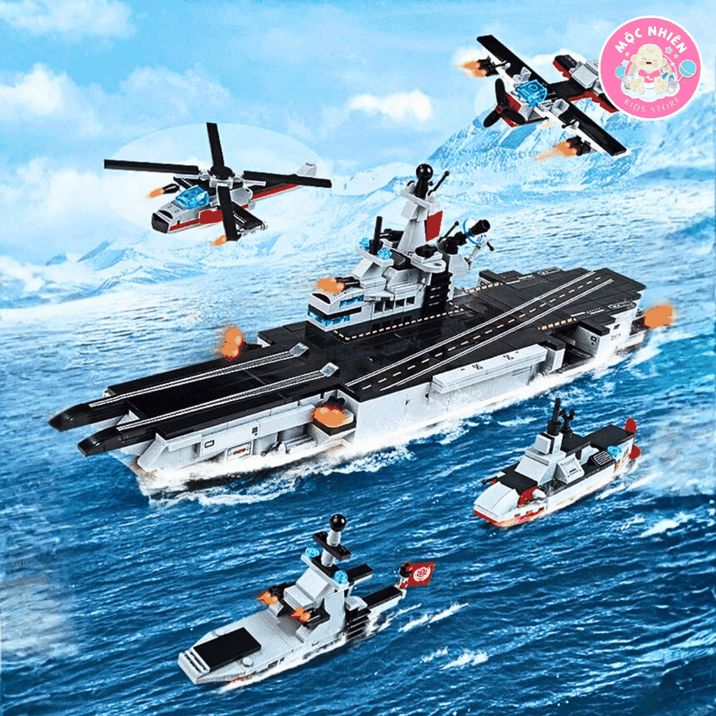 Đồ chơi lắp ráp xếp hình Qman 42205 - Tàu chạy bằng năng lượng hạt nhân (572 mảnh ghép)