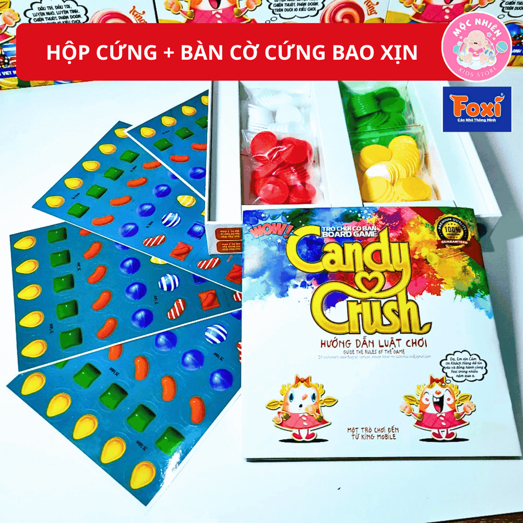 Đồ chơi Boardgame Candy Crush - Hiệu Foxi - Đồ chơi phát triển tư duy, tăng trí nhớ, dễ chơi, vui nhộn
