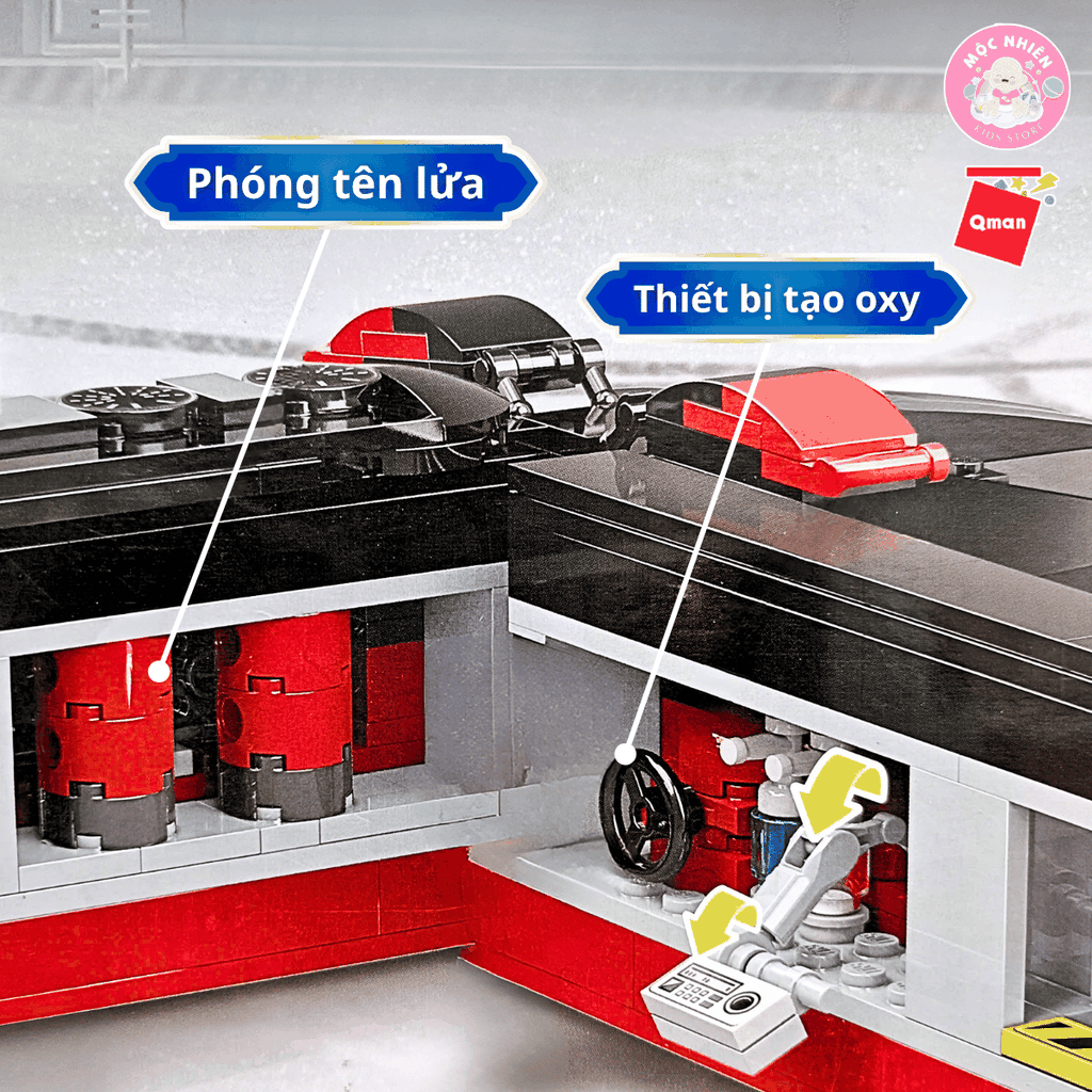 Đồ chơi lắp ráp xếp hình Qman 22018 - Tàu ngầm đen (523 chi tiết) - Dành cho bé trai từ 6 tuổi