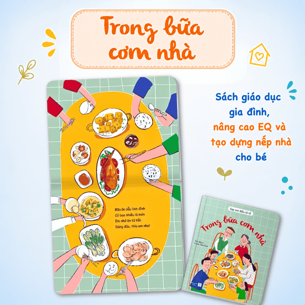 Bộ sách thơ Dạy em điều tử tế 2 cuốn bồi cứng - Sách giáo dục gia đình, nâng cao EQ và tạo dựng nếp nhà cho bé