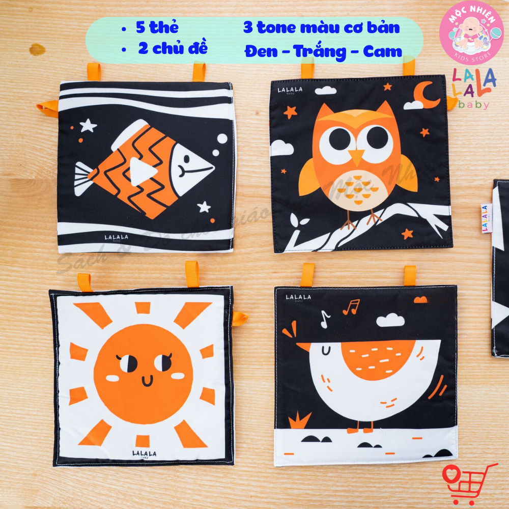 Đồ chơi 5 chất liệu phát triển thị giác, xúc xắc, thính giác - Lalala Baby