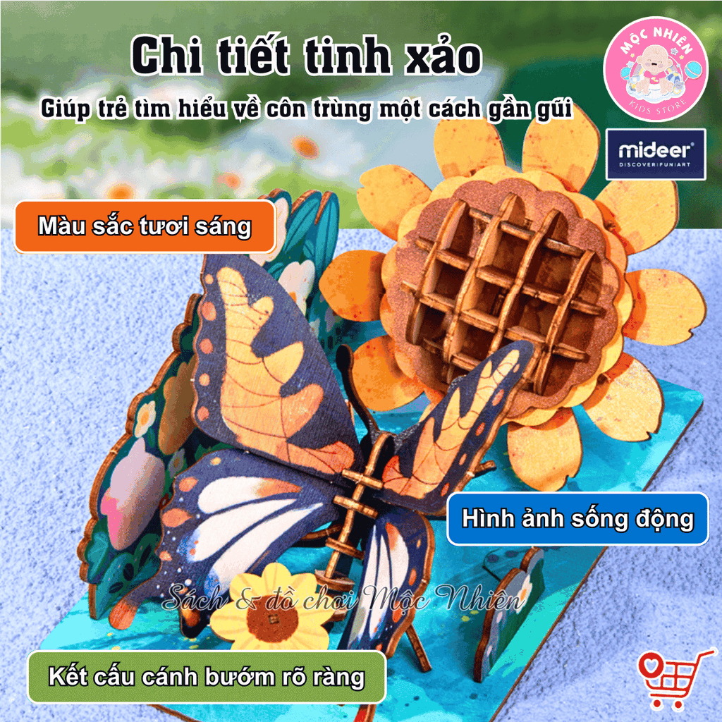 Mô hình lắp ghép gỗ Mideer Wooden 3D Puzzle, đồ chơi 3D sáng tạo cho bé từ 8 tuổi
