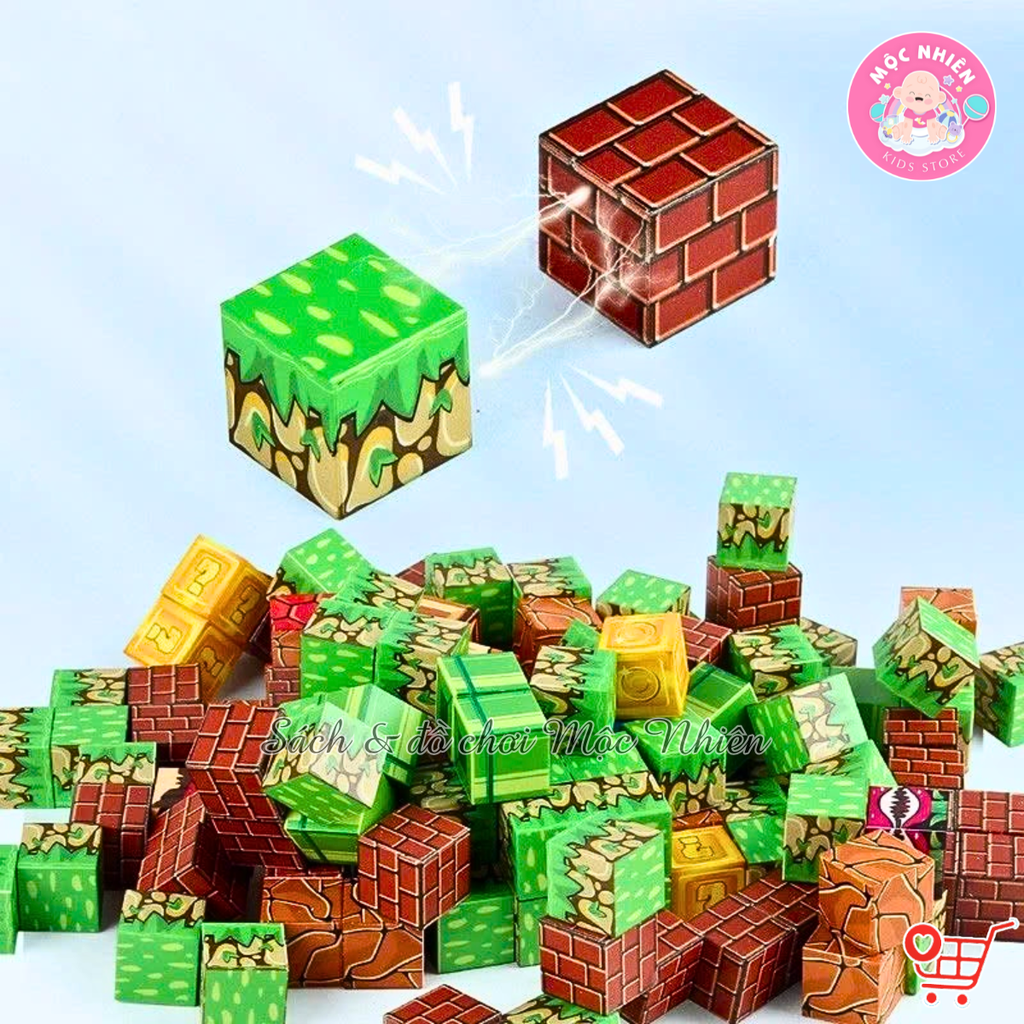 Combo 20 Khối Nam Châm Minecraft DIY Khối Xây Dựng Mô Hình Giáo Dục Trẻ Em Từ Tính
