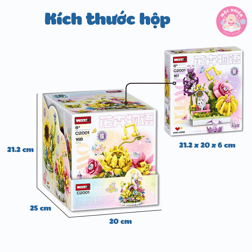 Đồ chơi lắp ráp WOMA C2001 - Chậu hoa rực rỡ (656 mảnh ghép)