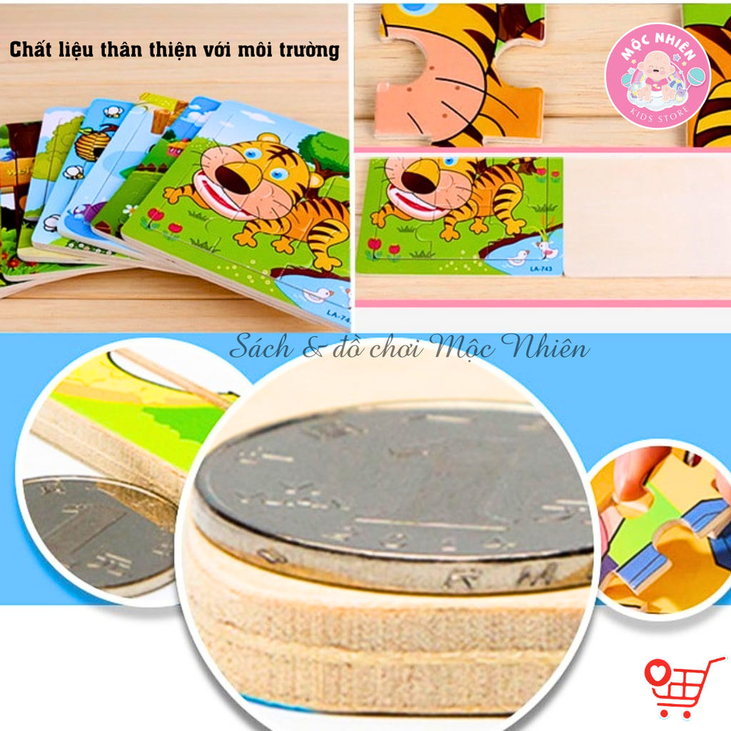 Tranh Ghép Gỗ - Tranh Ghép 9 Miếng Giúp Bé Rèn Luyện Tư Duy Sáng Tạo (nhiều mẫu)