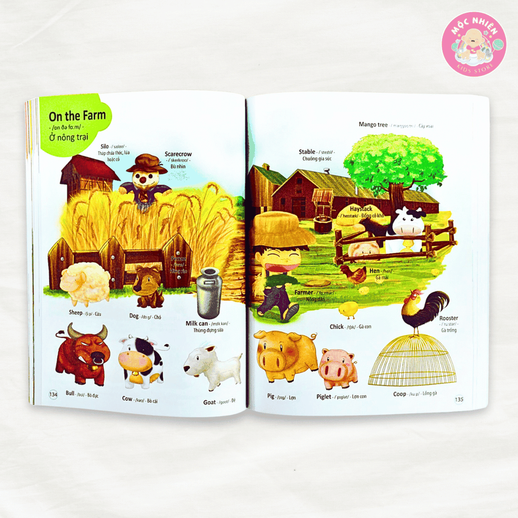 Sách - 4000 từ vựng và mẫu câu tiếng Anh thiết yếu cho trẻ em - Song ngữ Việt Anh cho trẻ từ 4 tuổi - Đinh Tị Books